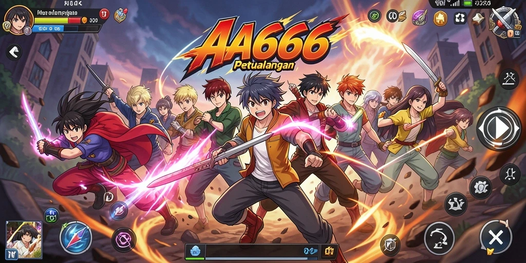 Screenshot gameplay dari AA666 yang menunjukkan aksi pertarungan seru.