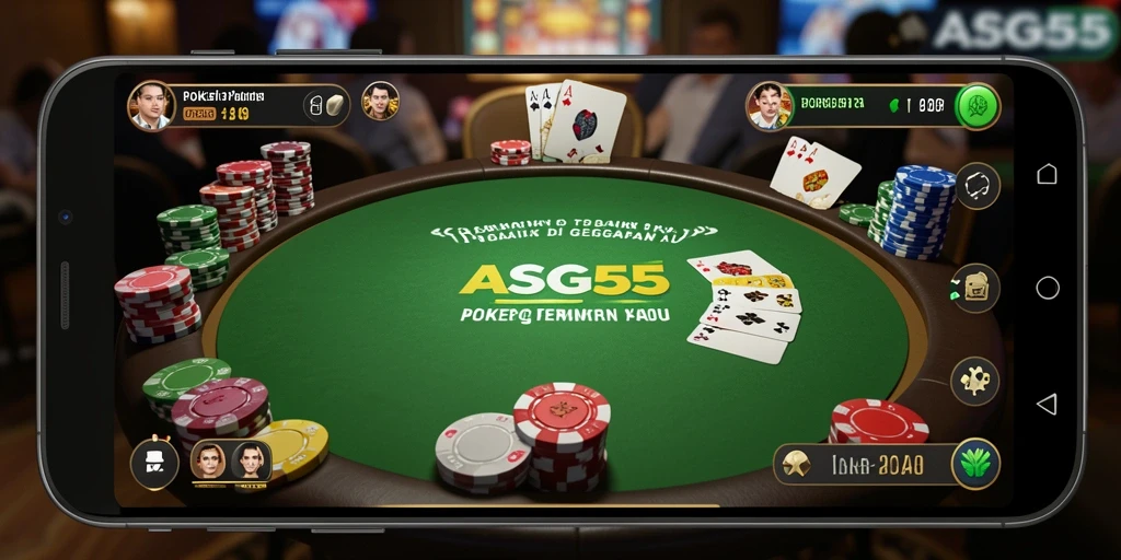 Screenshot gameplay ASG55 menampilkan sesi poker yang mendebarkan