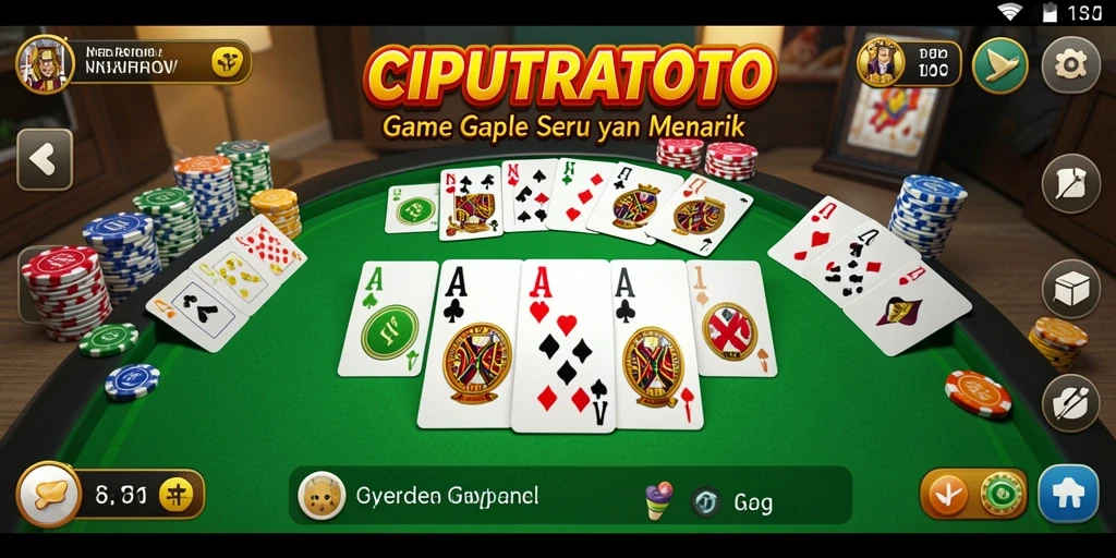 Tangkapan layar menampilkan gameplay seru Gaple dalam CIPUTRATOTO.