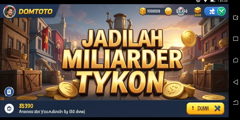 Screenshot gameplay DOMTOTO menampilkan aktivitas bisnis yang seru.