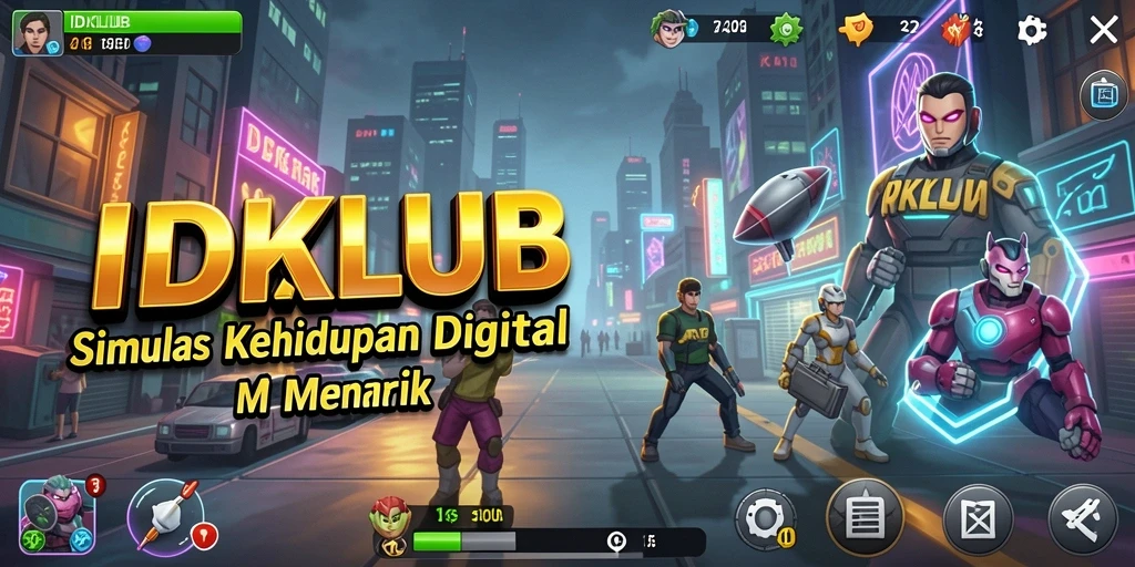 Screenshot utama IDKLUB menampilkan gameplay simulasi yang seru.