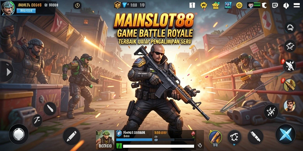 Tangkapan layar gameplay MAINSLOT88 dengan aksi seru Battle Royale.