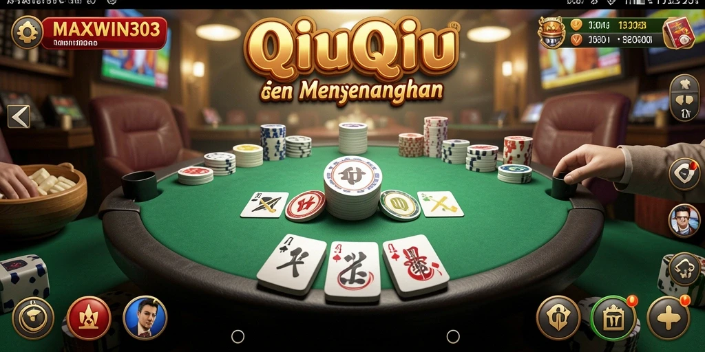 Tampilan seru gameplay QiuQiu di MAXWIN303.