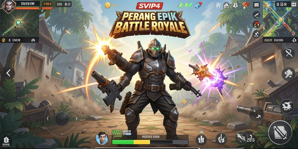 Tampilan gameplay mendebarkan dalam SVIP4 Battle Royale.