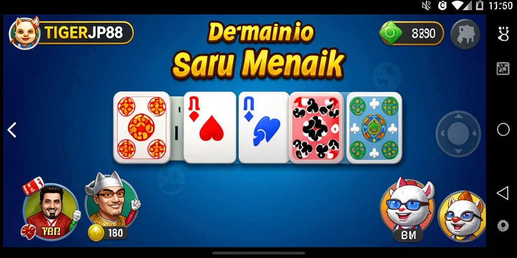 Screenshot gameplay domino TIGERJP88 yang seru dan interaktif.